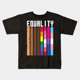 Equality Black Lgbt Pride Rainbow Lesbian Gay Bi Trans Kids T-Shirt